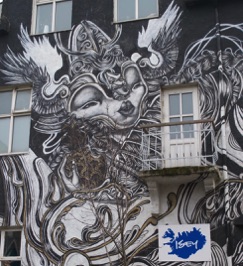 Black and white street art, Reykjavik